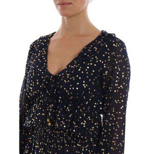 Michael Michael Kors Ditsy Blossom Foil-Print Long Sleeve Top M